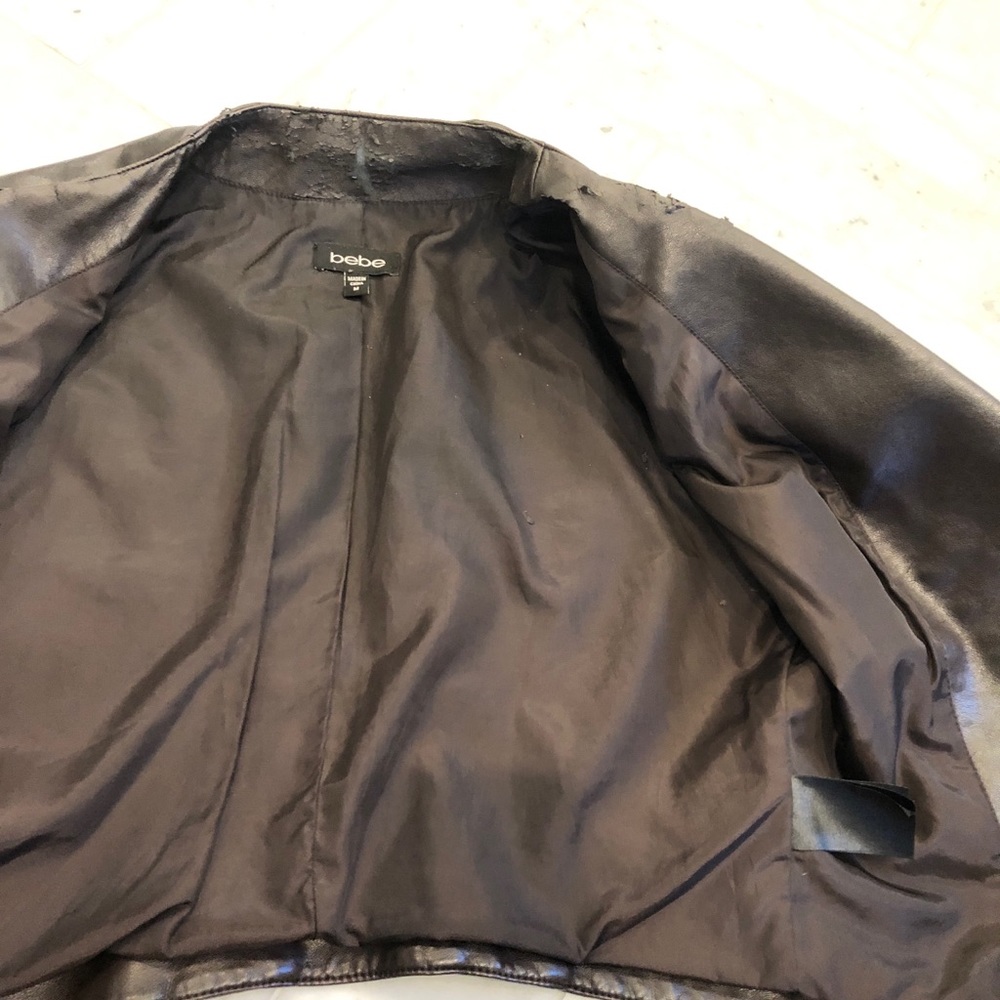 Bebe dark brown faux leather jacket size small - Picture 3 of 5